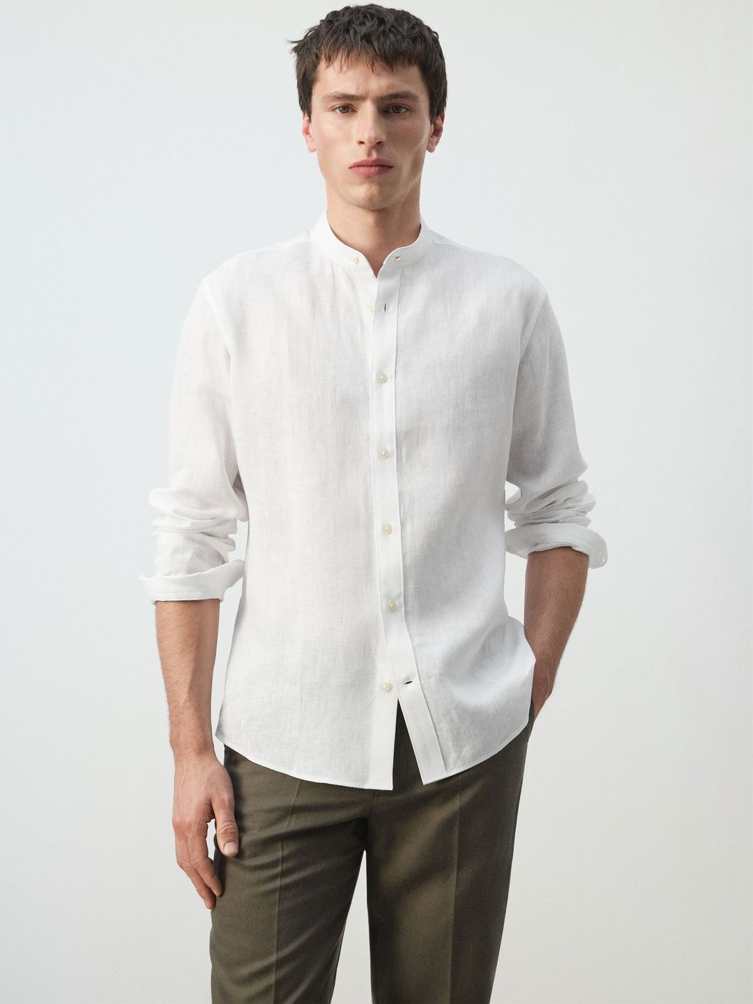MANGO MAN Linen Solid Casual Shirt-picture-51