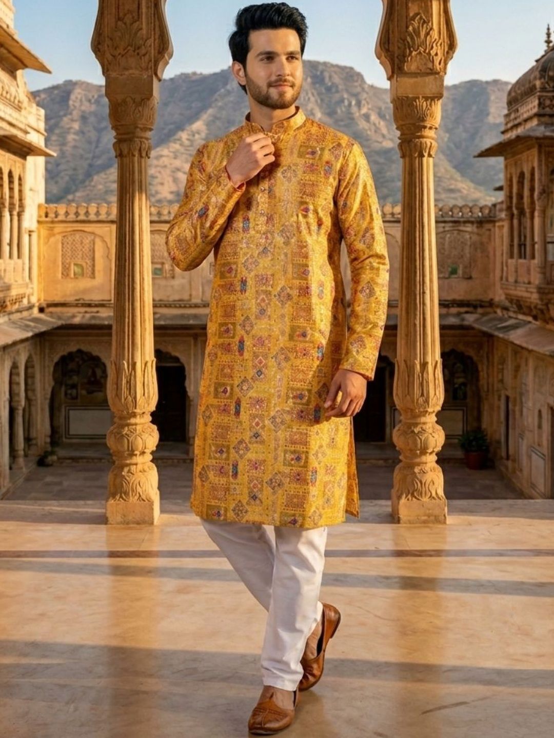 Moda Rapido Men Ethnic Motifs Printed Kurta-image-25