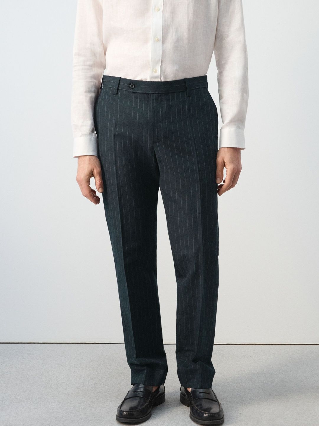 MANGO MAN Men Striped Regular Fit Trousers-picture-16