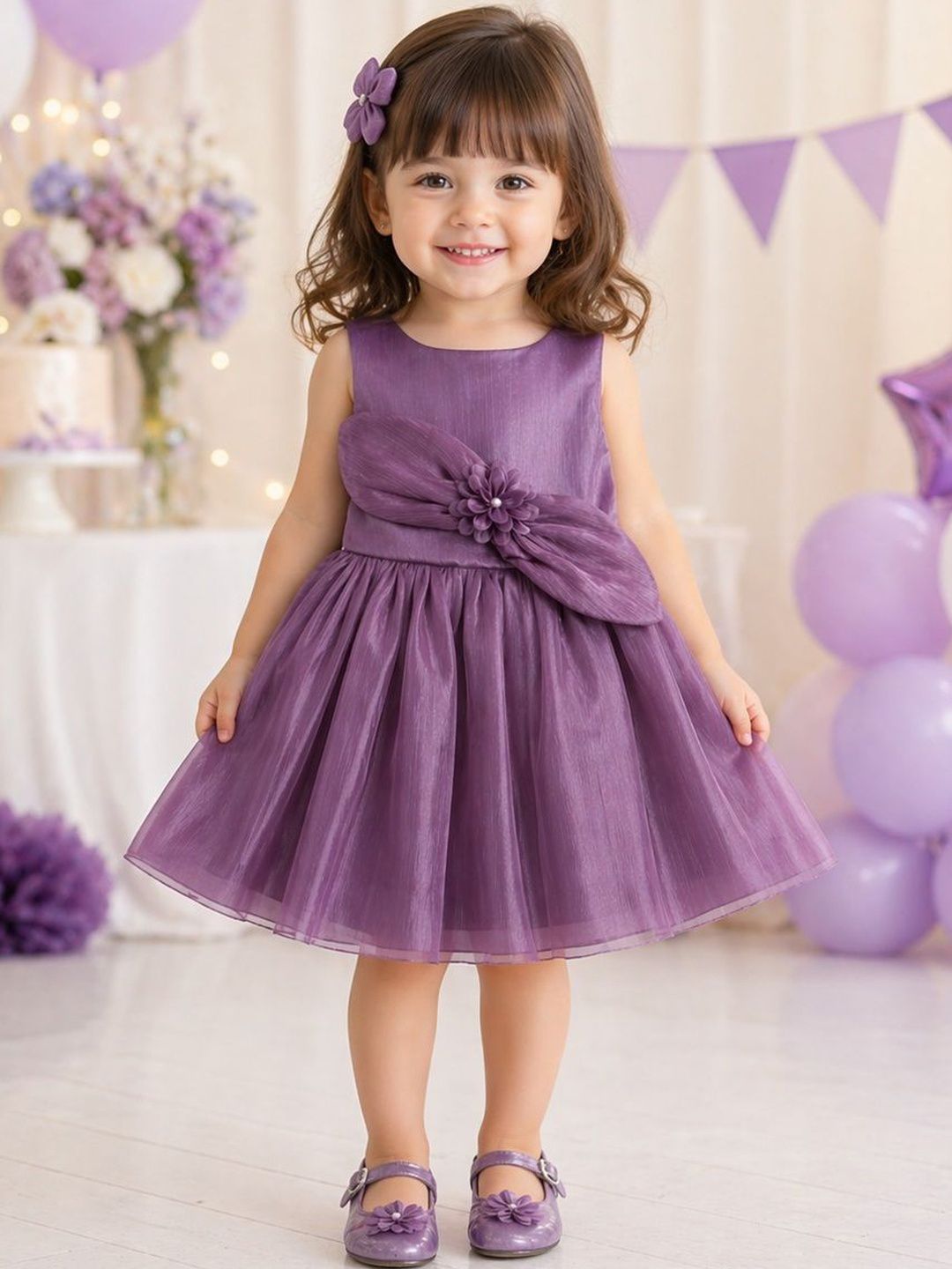 The Magic Wand Floral Applique Georgette Fit & Flare Dress-image-40