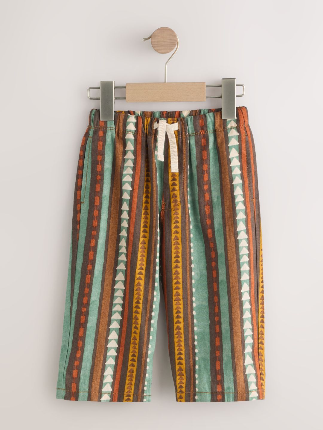 NEXT Boys Printed Linen Blend Wide Fit Trousers-picture-18