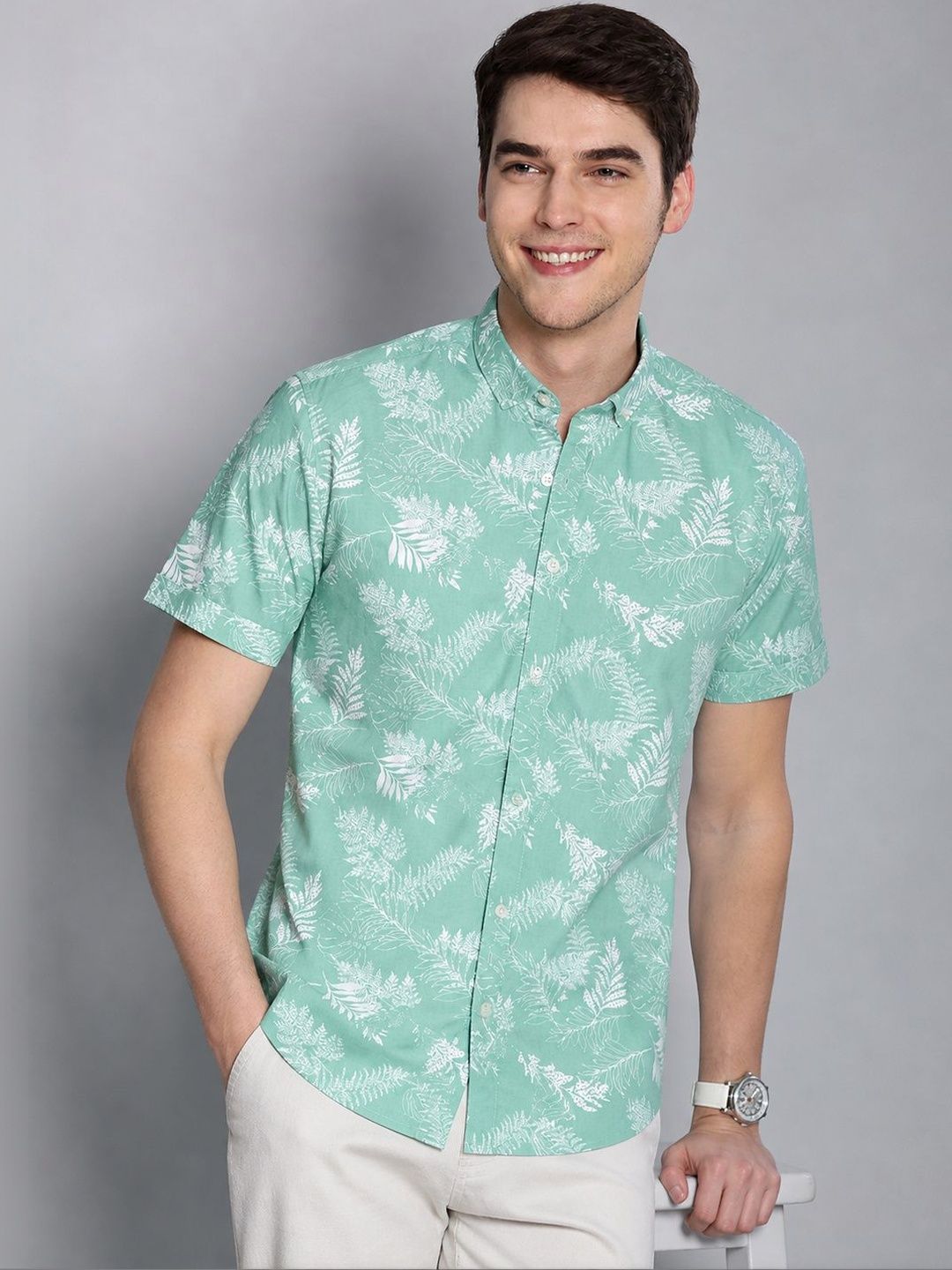 HERE&NOW Men Comfort Floral Printed Casual Shirt-image-15