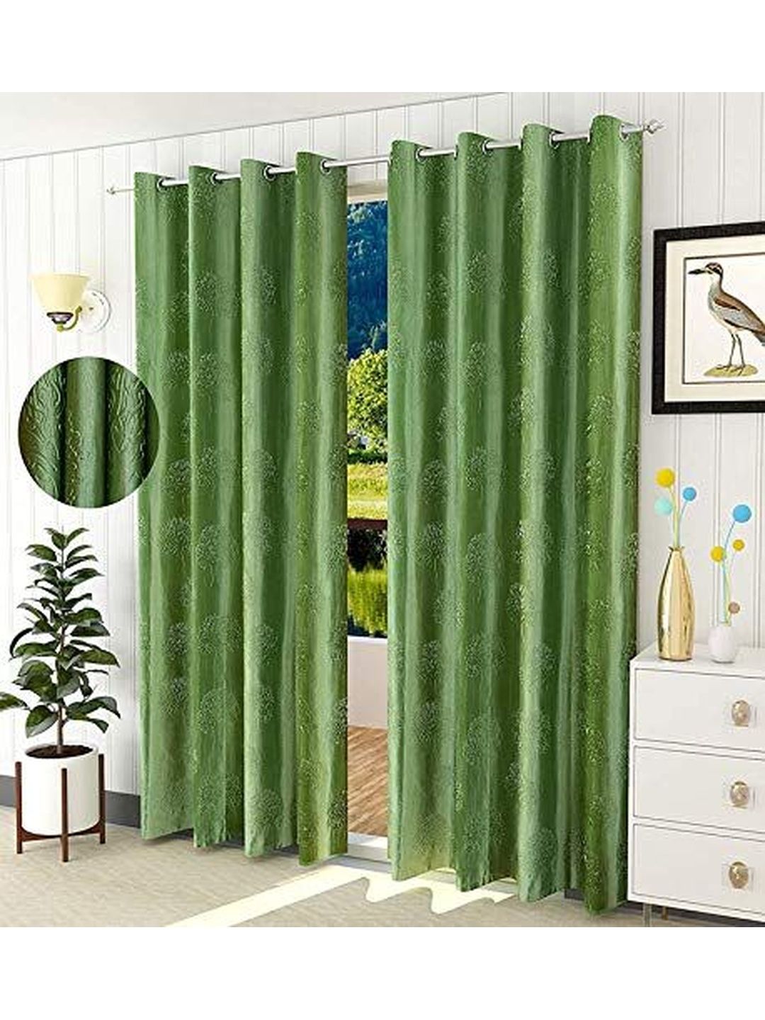 SAI ARPAN Green Window Curtain-image-7