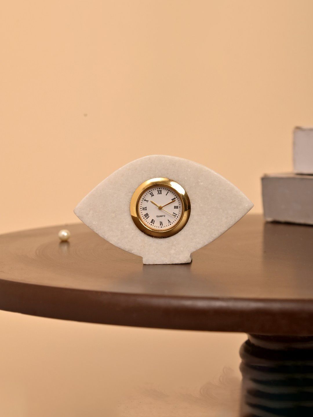 CRAFTAM White & White Quirky Contemporary Table Clock-picture-42