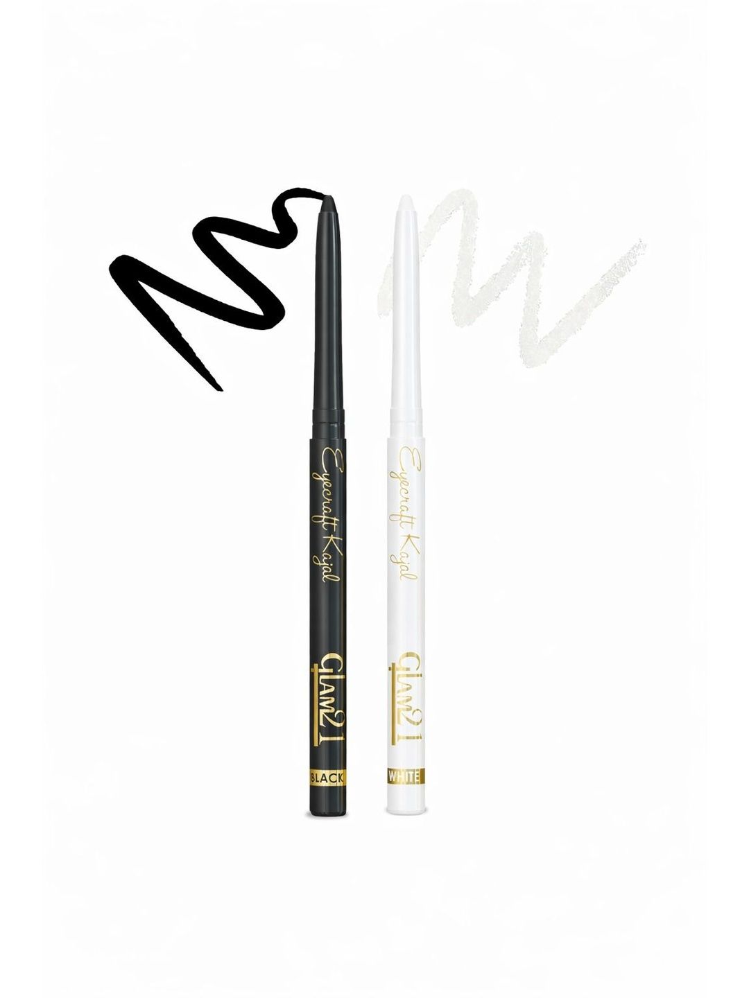Glam21 Set Of 2 Eyecraft Kajal Eyeliner Pencil - 07 g Each - Black & White-image-38