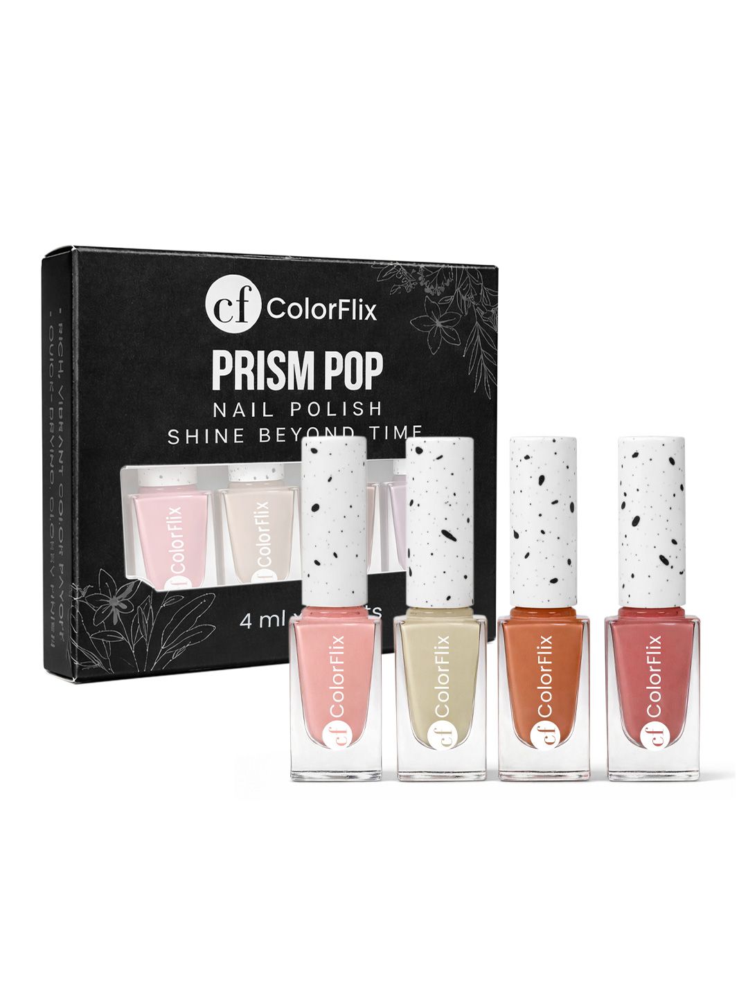 COLORFLIX Set Of 4 Prism Pop Long Stay Nail Polish - 4 ml Each - Soft Tones-image-9