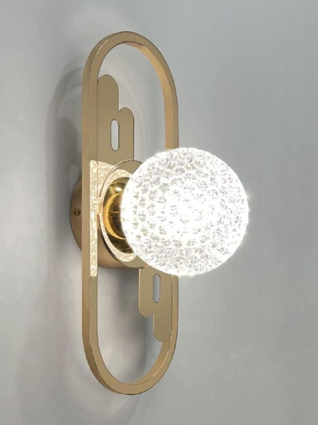 Stello Gold-Toned & Gold-Toned Textured Metal Contemporary Abstract Shaped Shaped Wall Lamp-picture-44