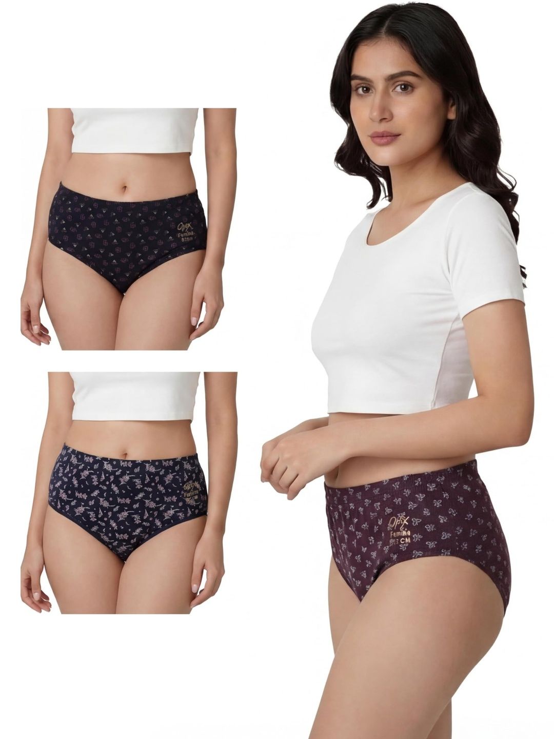 OPEX Women Pack of 3 Printed Assorted Basic Briefs-image-12