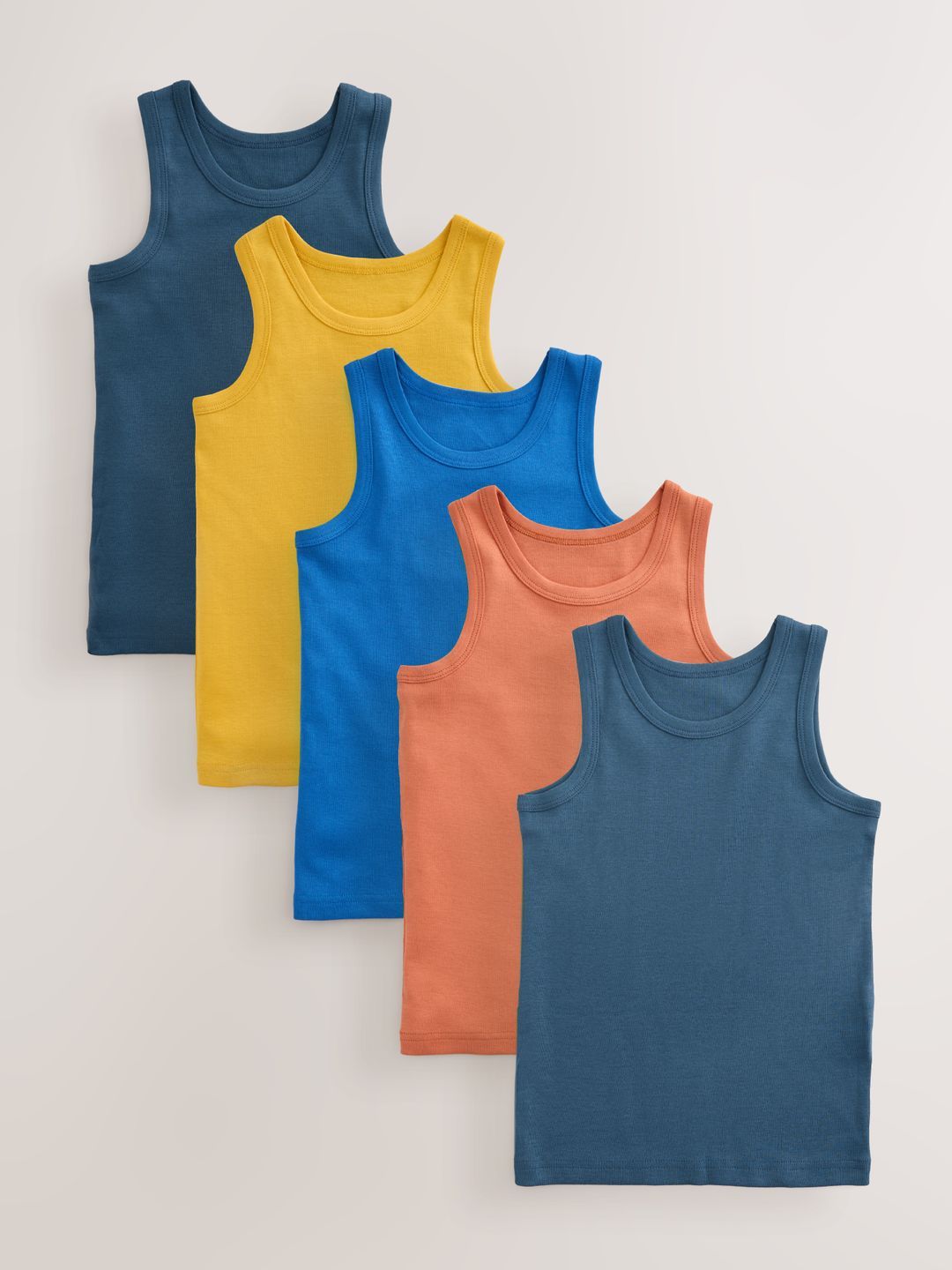 NEXT Pack of 5 Organic Cotton Basic Vests-picture-50