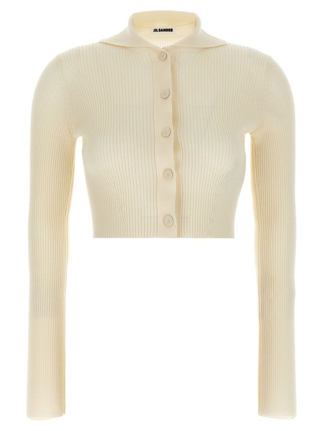 jil sander White Ribbed cardigan-picture-48