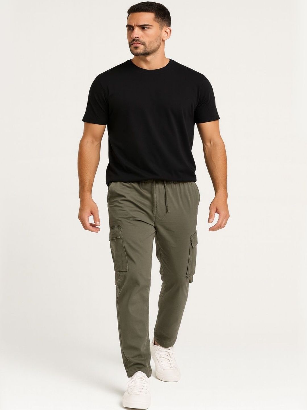 Attire Hub Men Easy Wash Cargos Trousers-picture-27