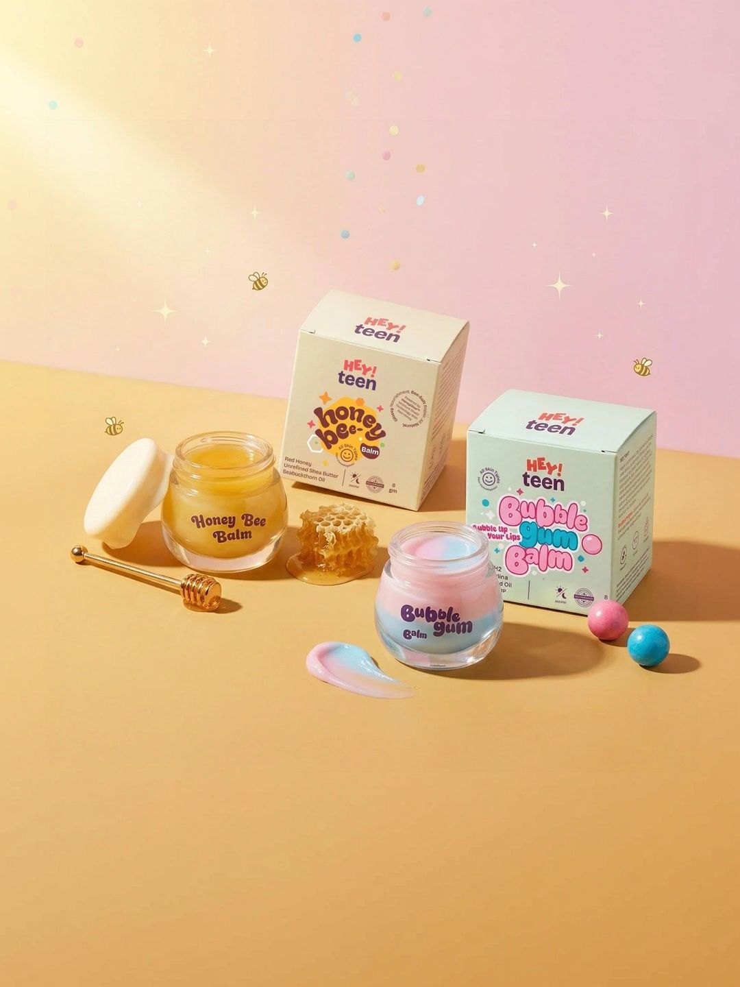 HEY TEEN Set Of 2 Honey Bee & Bubblegum Lip Balm - 8 g Each-image-6