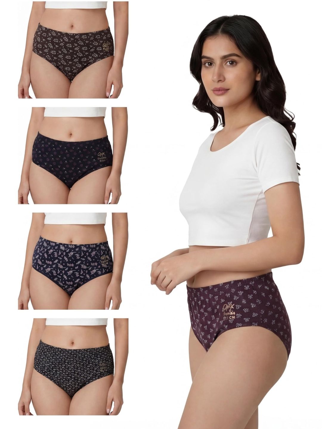 OPEX Women Pack of 5 Printed Assorted Basic Briefs-picture-43