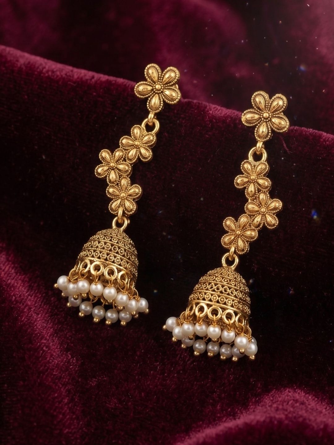 SZN Floral Jhumkas Earrings-picture-53