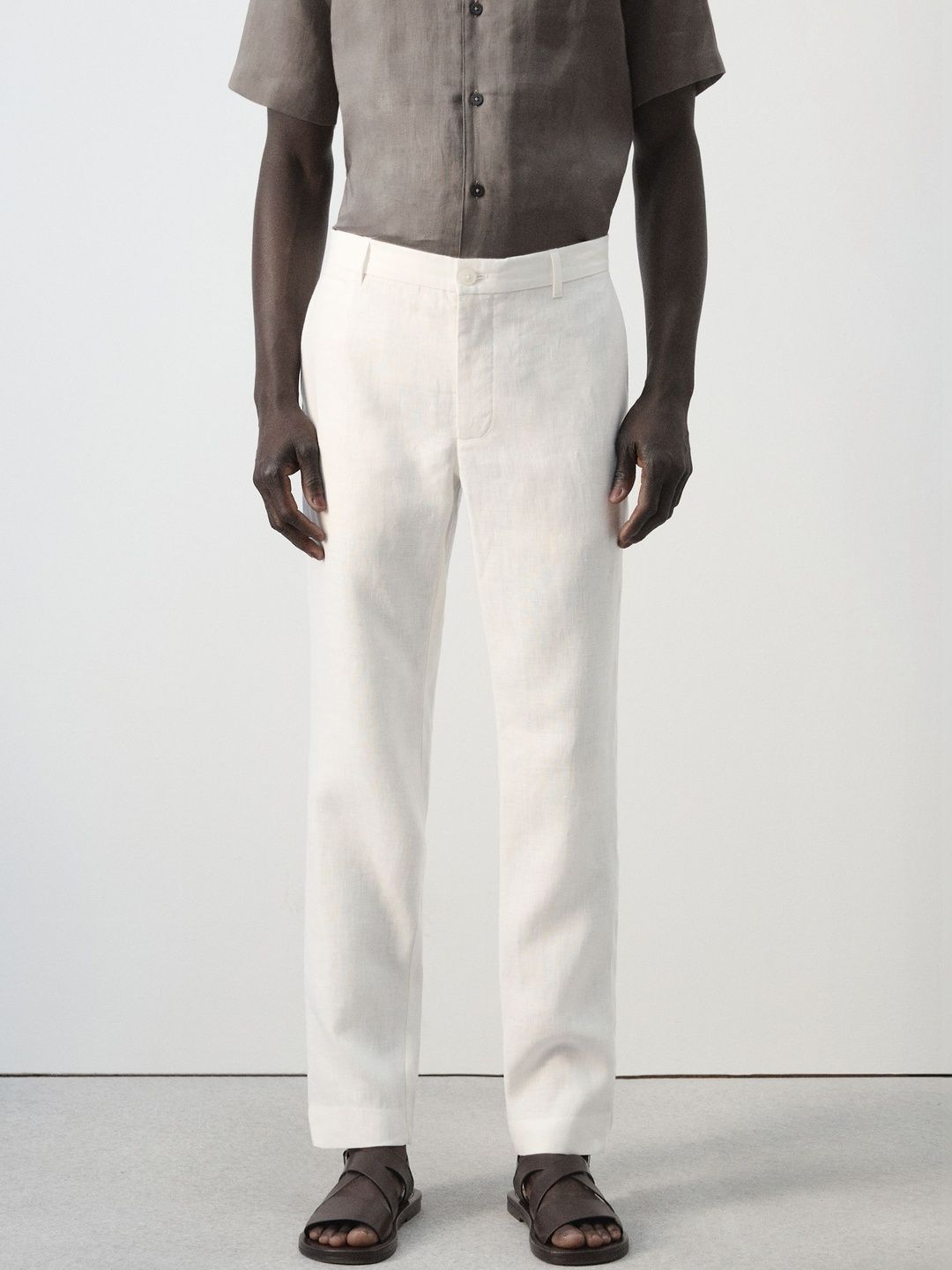 MANGO MAN Men Pure Linen Regular Trouser-picture-19