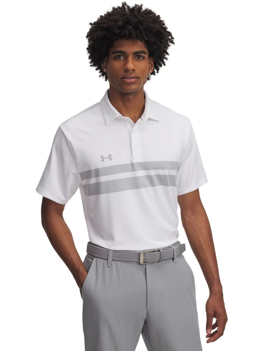 UNDER ARMOUR Men's Drive Team Dual Striped Relaxed Fit Polo Collar T-Shirt-picture-25