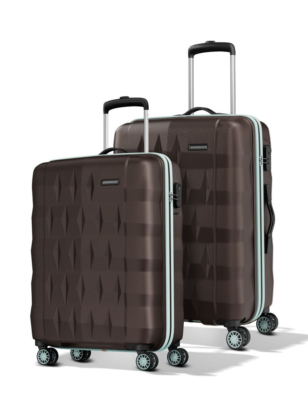 Aristocrat Unisex Set of 2 Comet Dark Brown S-M Hard Luggage Check-in Trolley-image-12