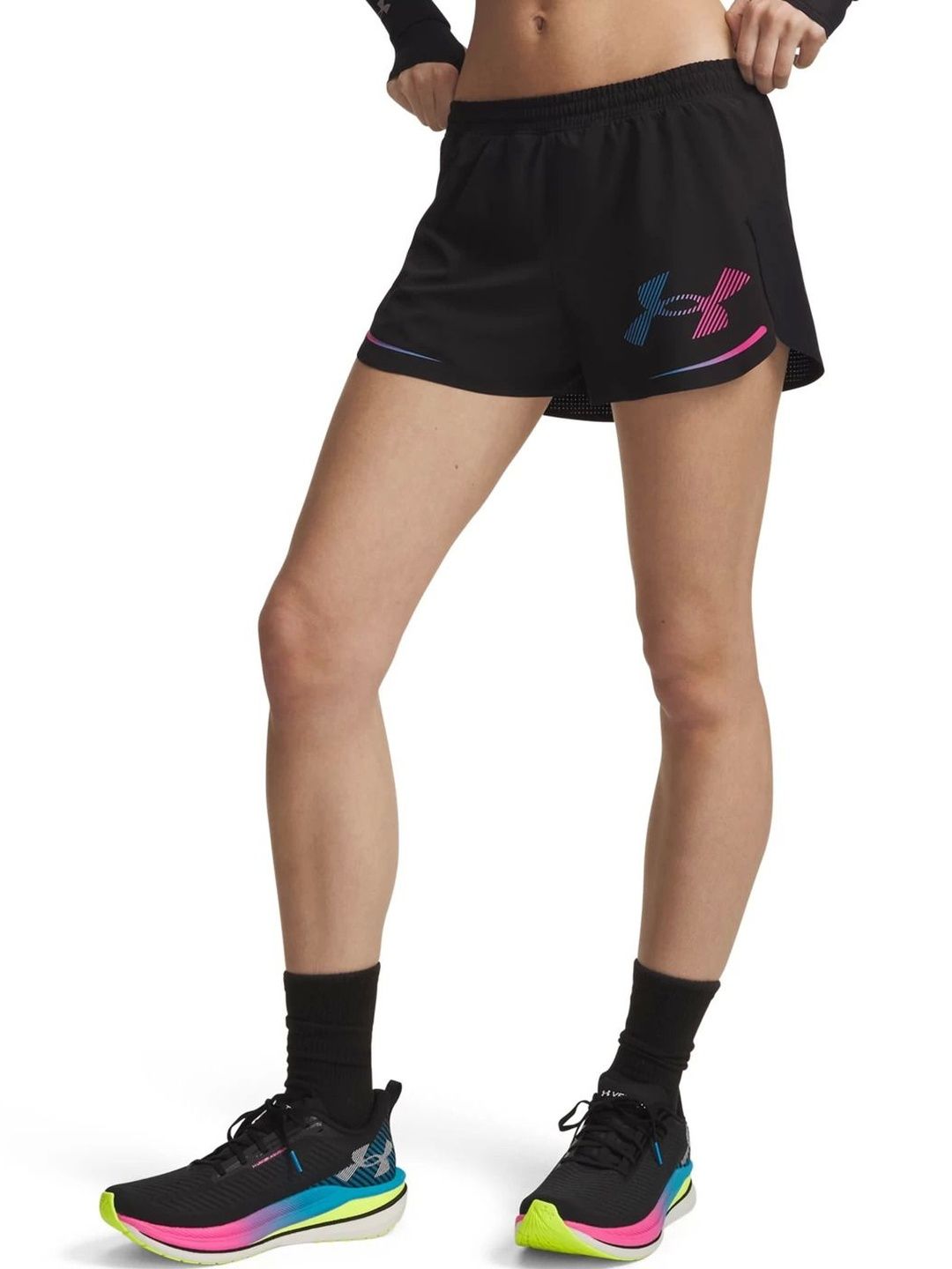 UNDER ARMOUR Women's Velociti Elite Relaxed-Fit Mid-Rise Sports Shorts-picture-12