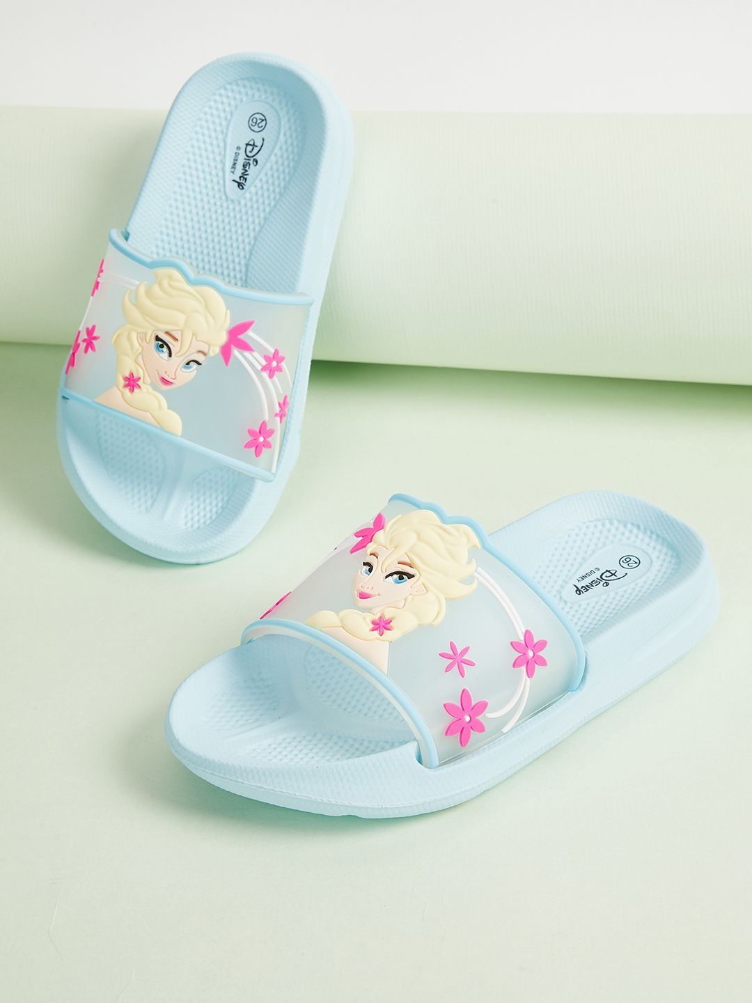 max Girls Printed Elsa Sliders Flip Flops-picture-40