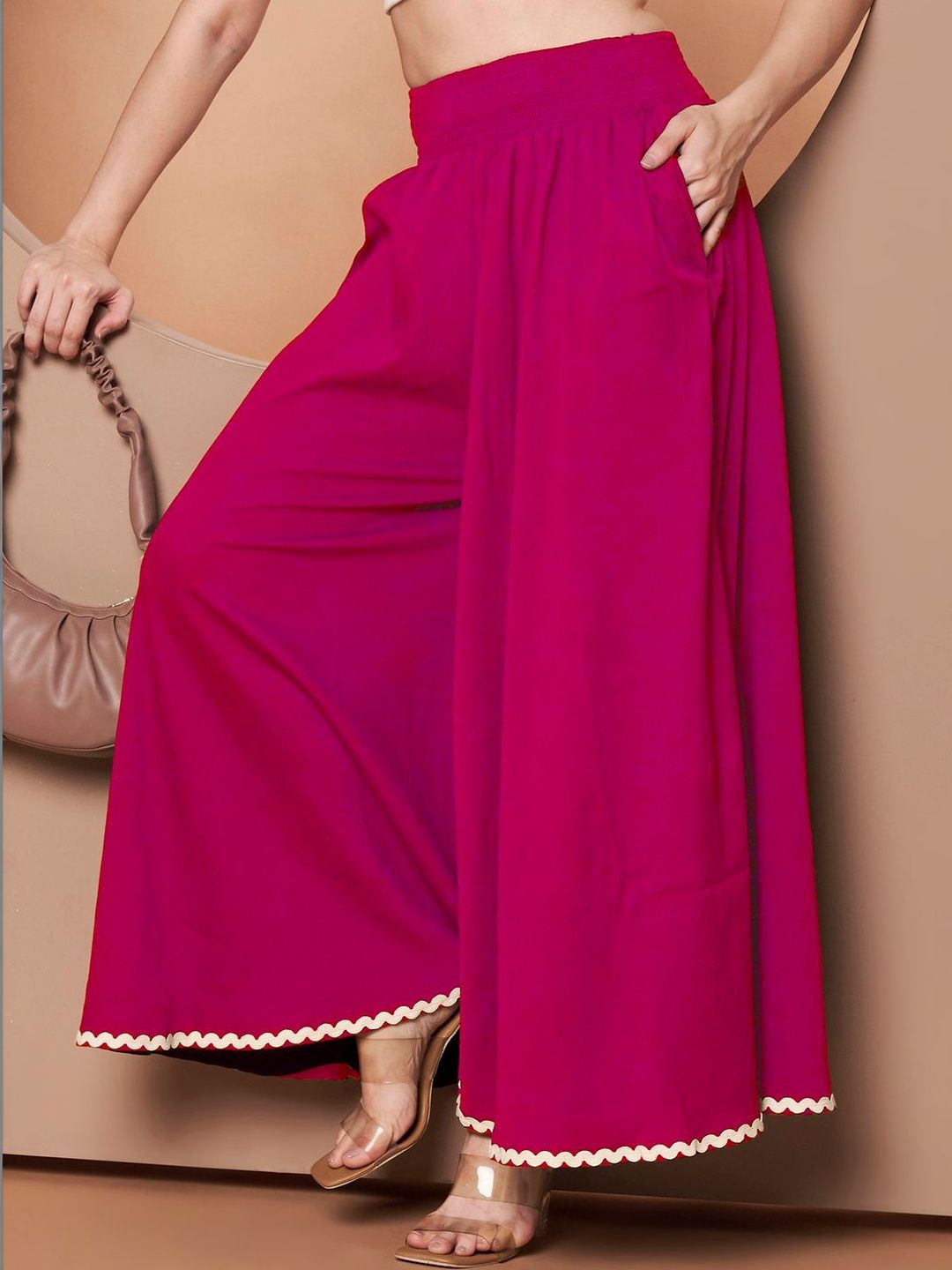 ZWERLON Women Hem Design Flared Ethnic Palazzos-picture-50