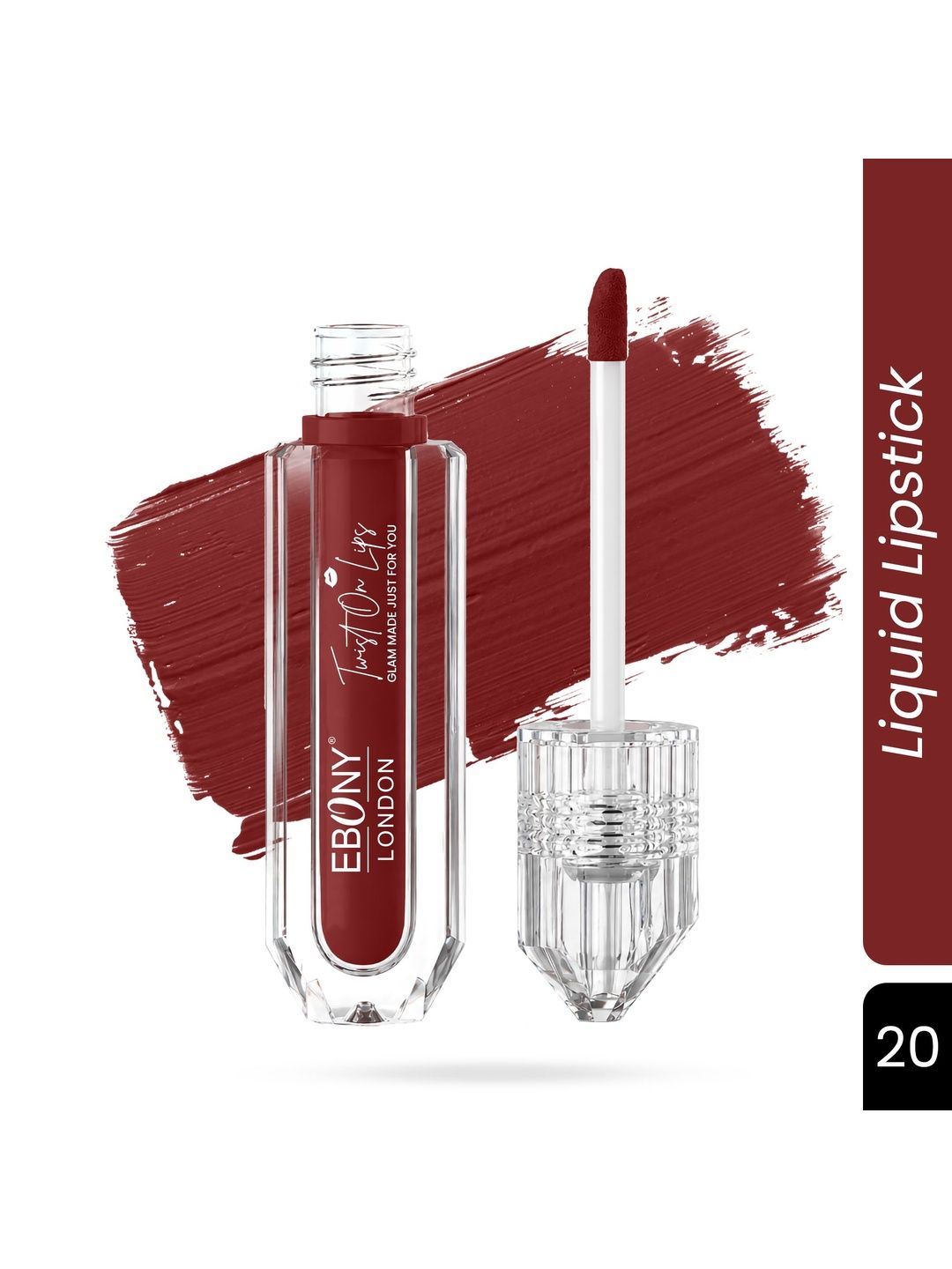 EBONY LONDON Twist On Lips Non Transfer Matte Liquid Lipstick - 5 ml - Shade - 20-picture-32