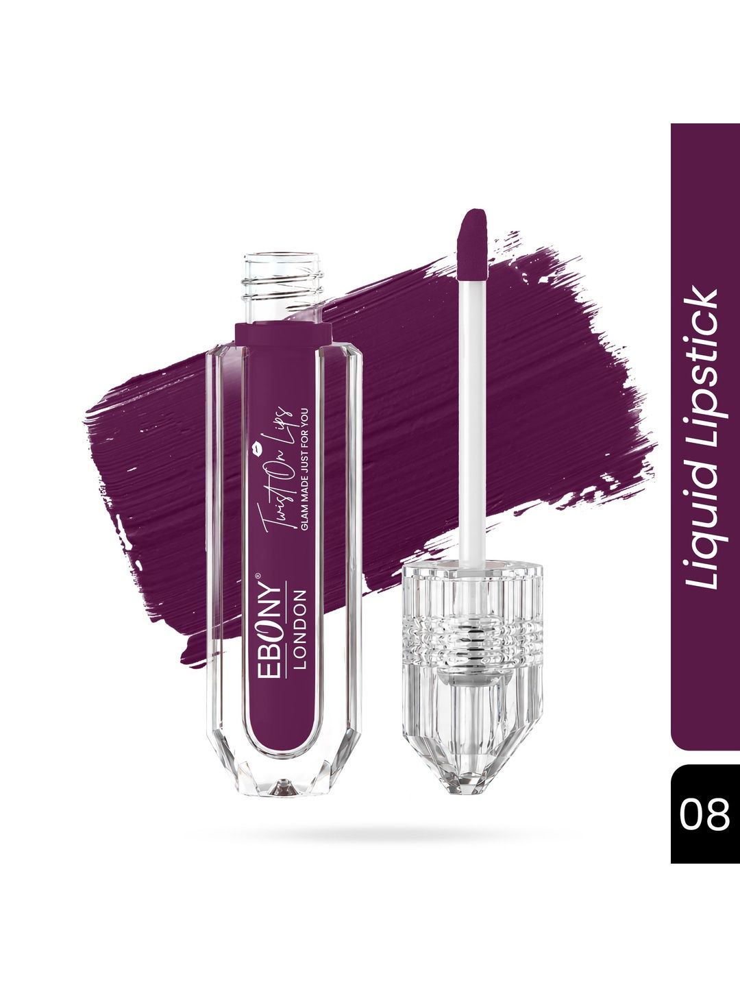 EBONY LONDON Twist On Lips Non Transfer Matte Liquid Lipstick - 5 ml - Shade - 08-picture-12