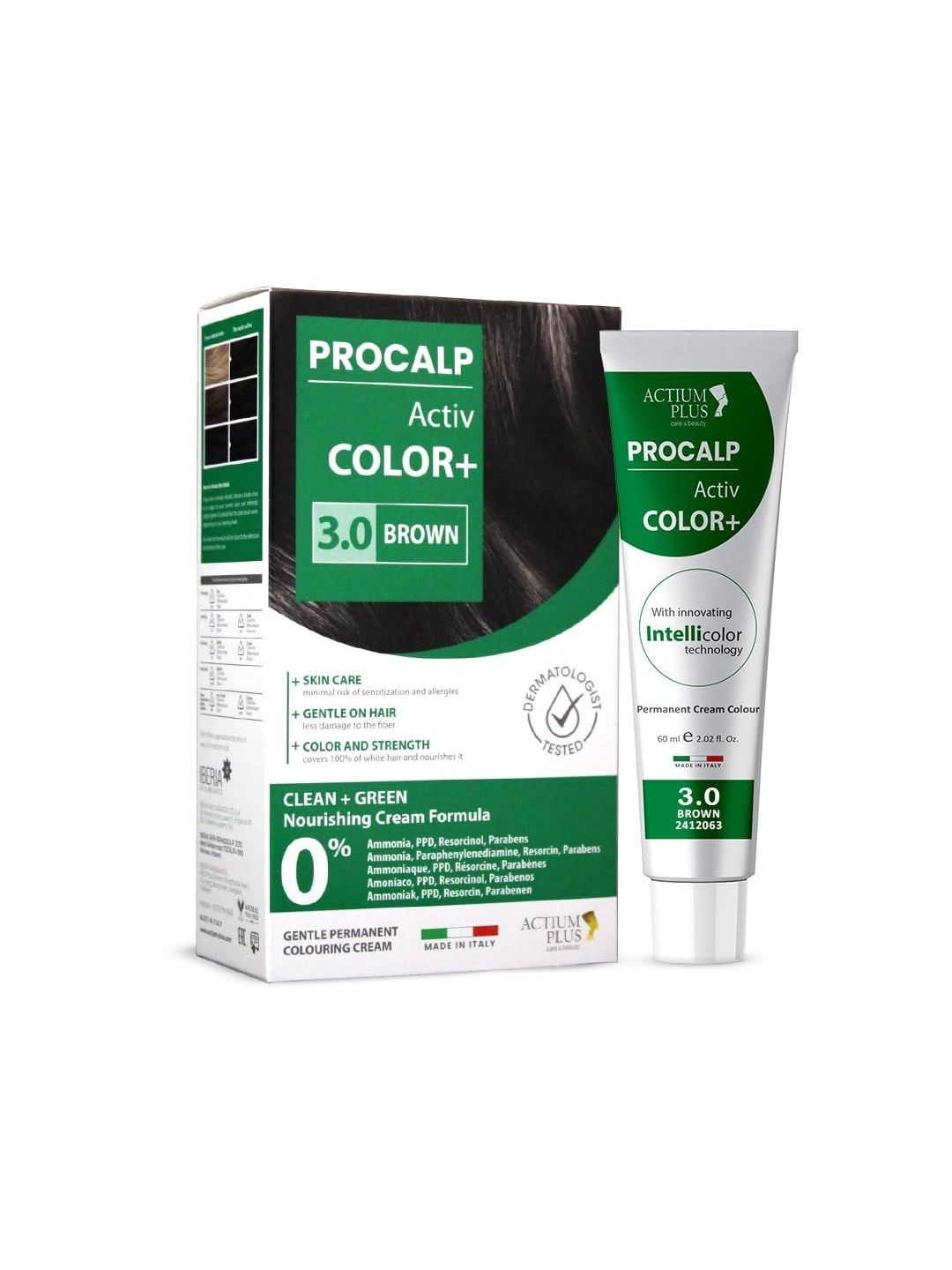 ACTIUM PLUS Procalp Activ+ Long-Lasting Permanent Hair Color - 60 ml - 3.0-Brown-image-44