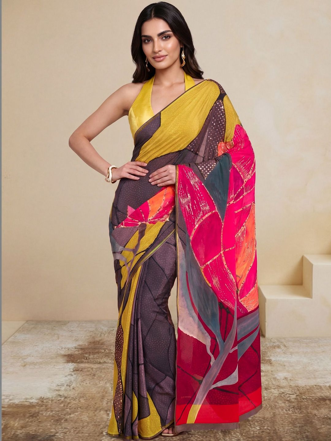 Satya Paul Sequinned Designer Saree-image-0