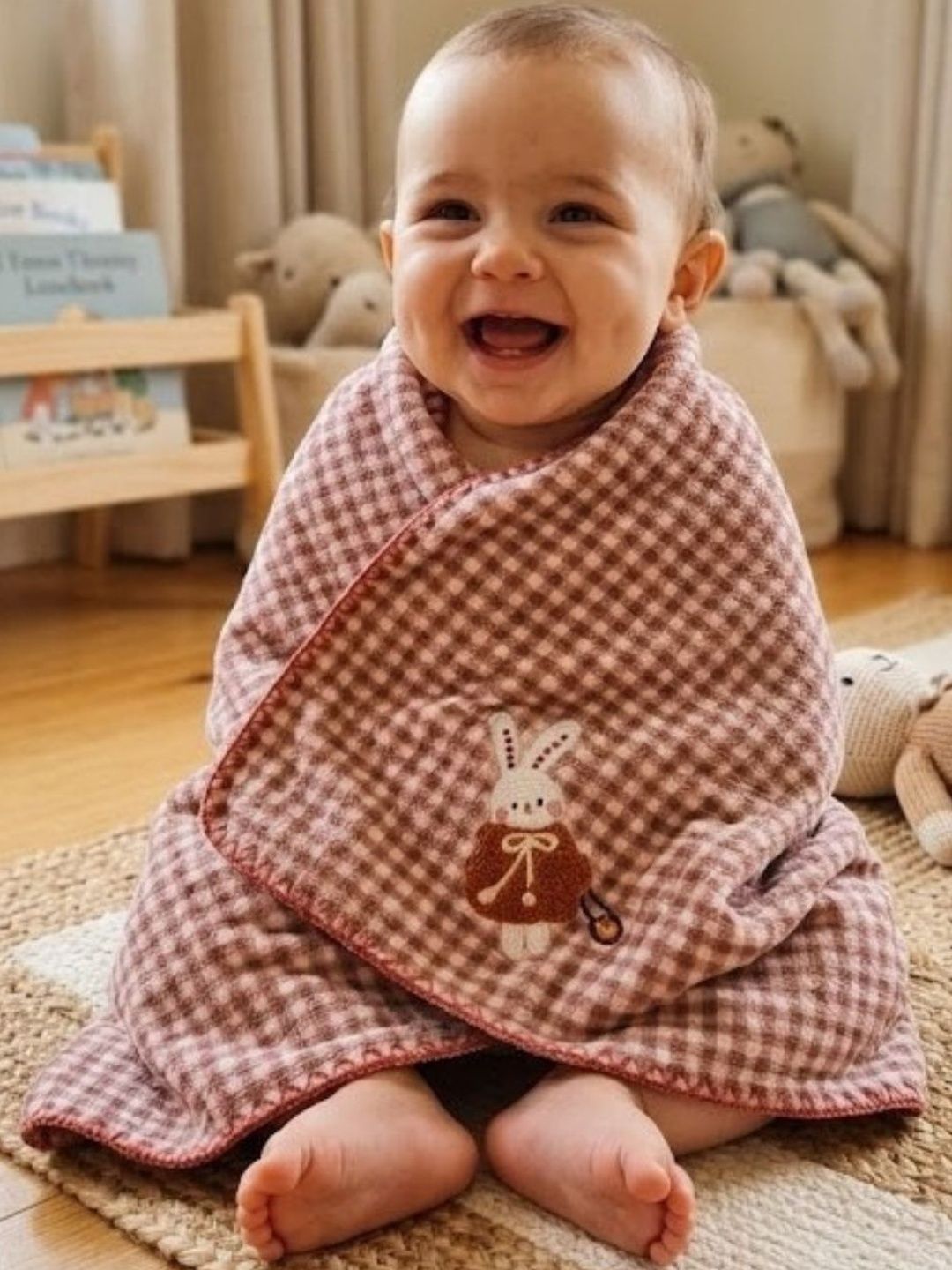 The Little Lookers Pink & Peach-Coloured 1 Printed 500 GSM Bath Towel-image-34