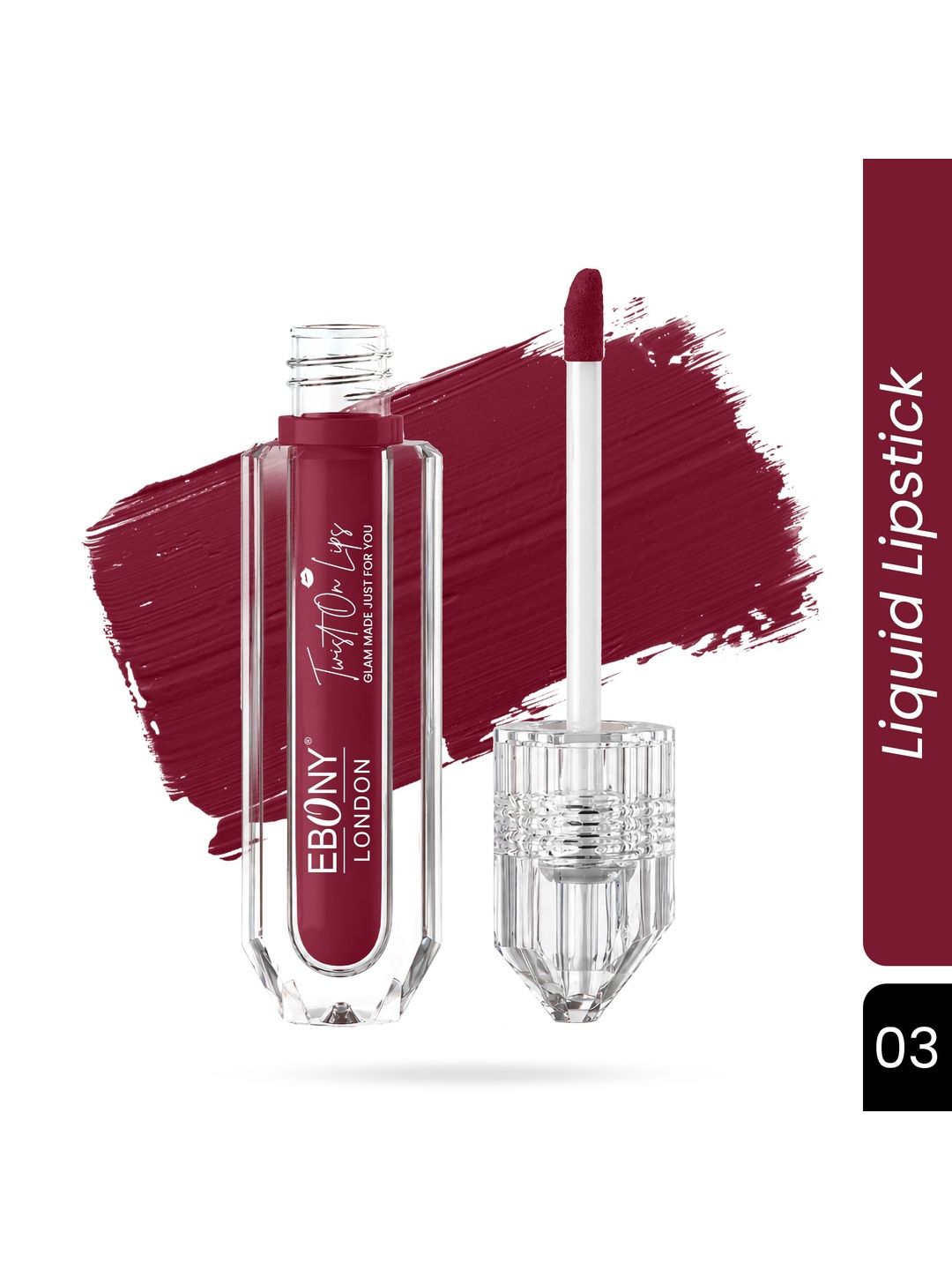 EBONY LONDON Twist On Lips Non Transfer Matte Liquid Lipstick - 5 ml - Shade - 03-picture-52