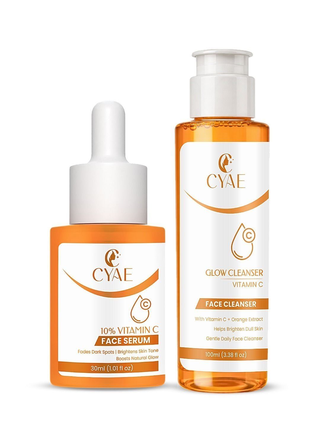 Cyae Set Of 2 Vitamin C Face Serum - 30 ml & Glow Face Cleanser - 100 ml-picture-2
