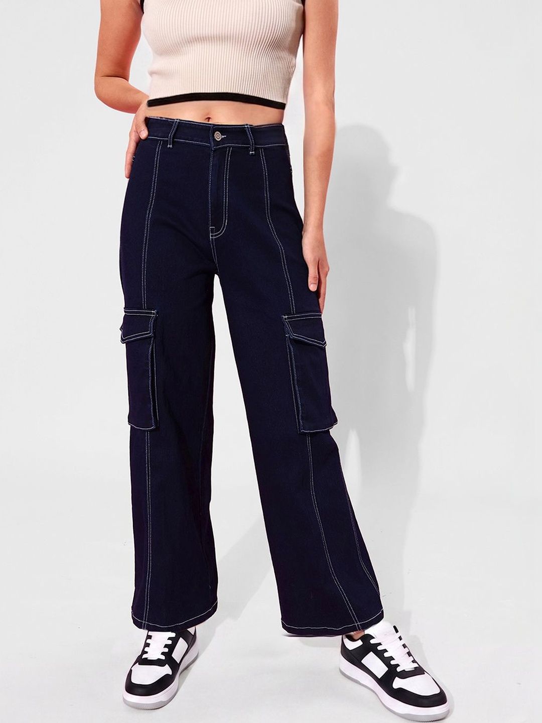 Mast & Harbour Women Wide Leg High-Rise Stretchable Jeans-picture-56
