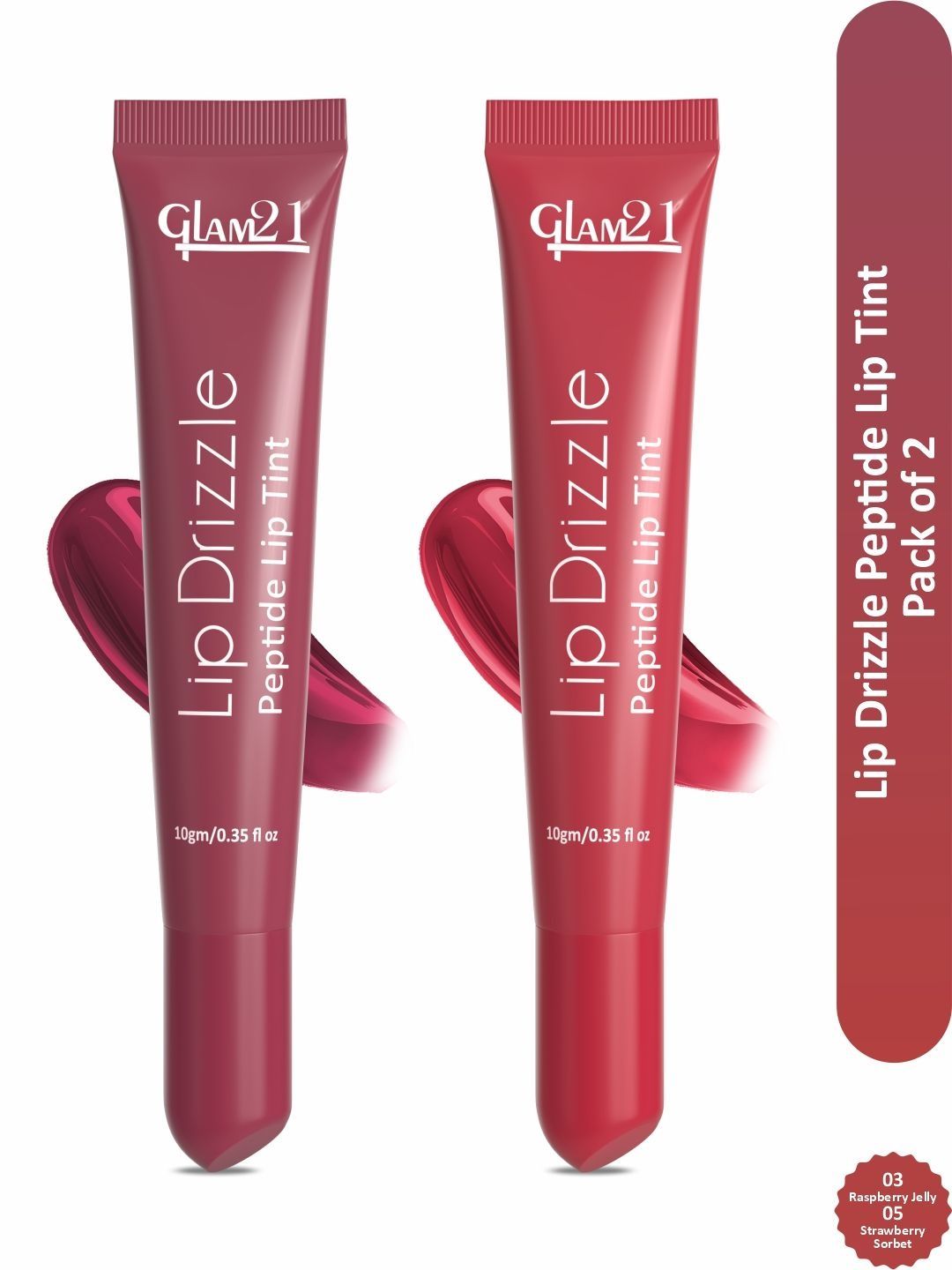 GLAM21 Set Of 2 Lip Drizzle Peptide Lip Tint - Rasberry Jelly & Strawberry Sorbet-picture-15