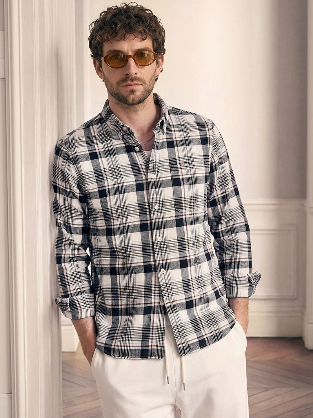 Snitch Men Tartan Checks Checked Casual Shirt-picture-32