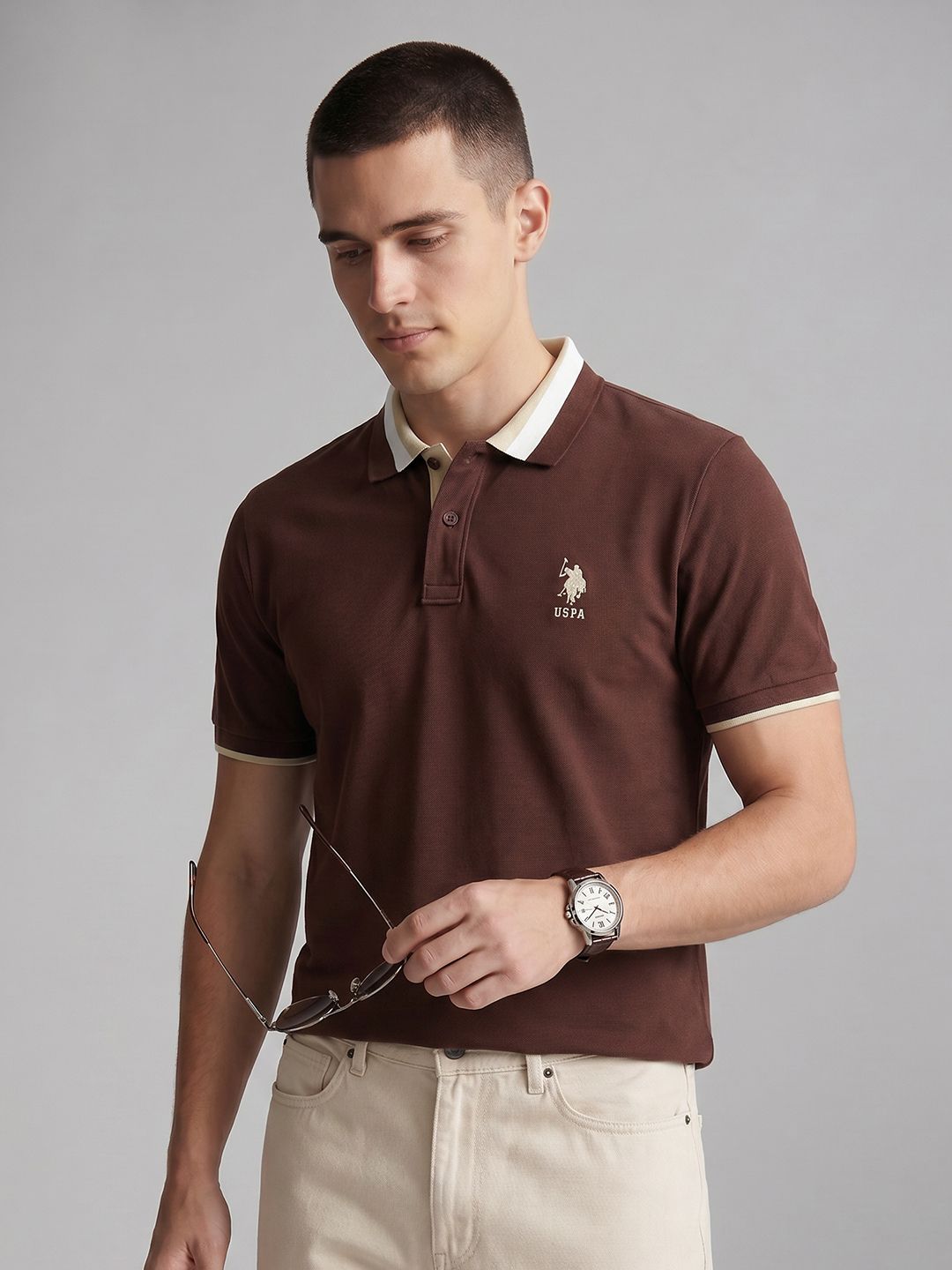 U.S. Polo Assn. U.S. Polo Assn. Polo Collar Pure Cotton T-shirt