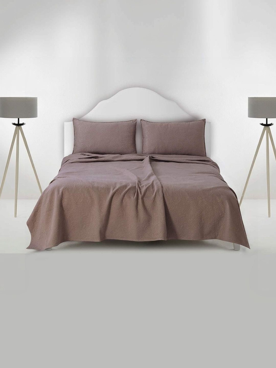 Victor Brown Floral Double Bed - King Bed Covers-picture-48
