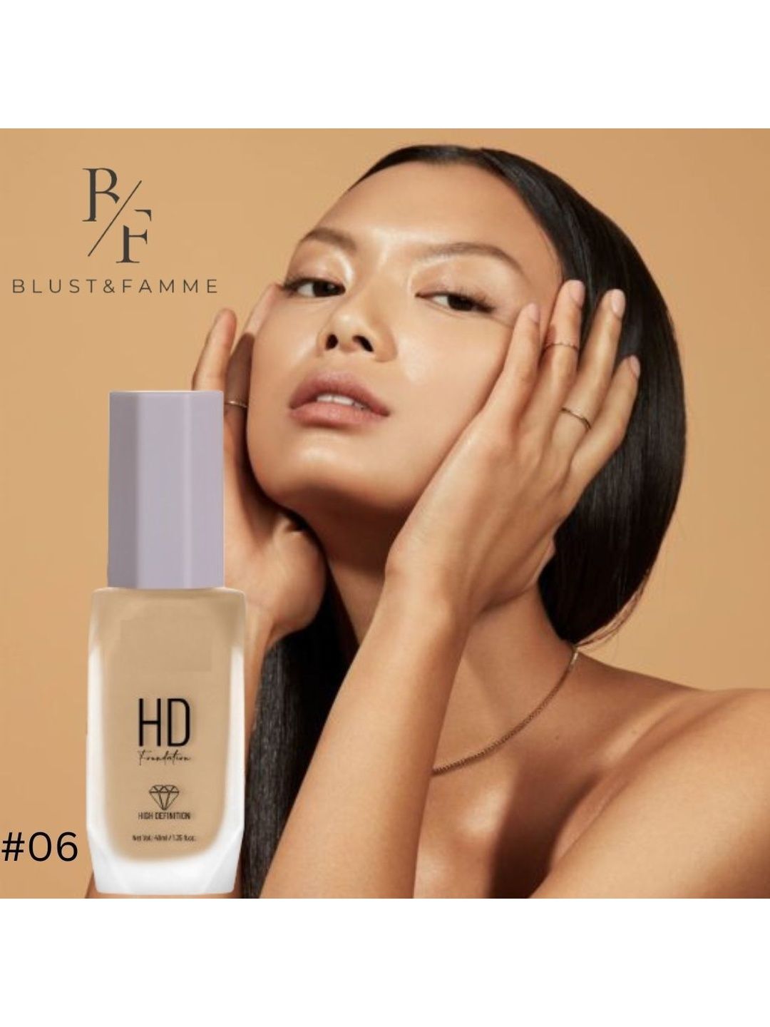 Blust&famme Long Lasting HD Foundation - 40 ml Nude Beige-picture-19