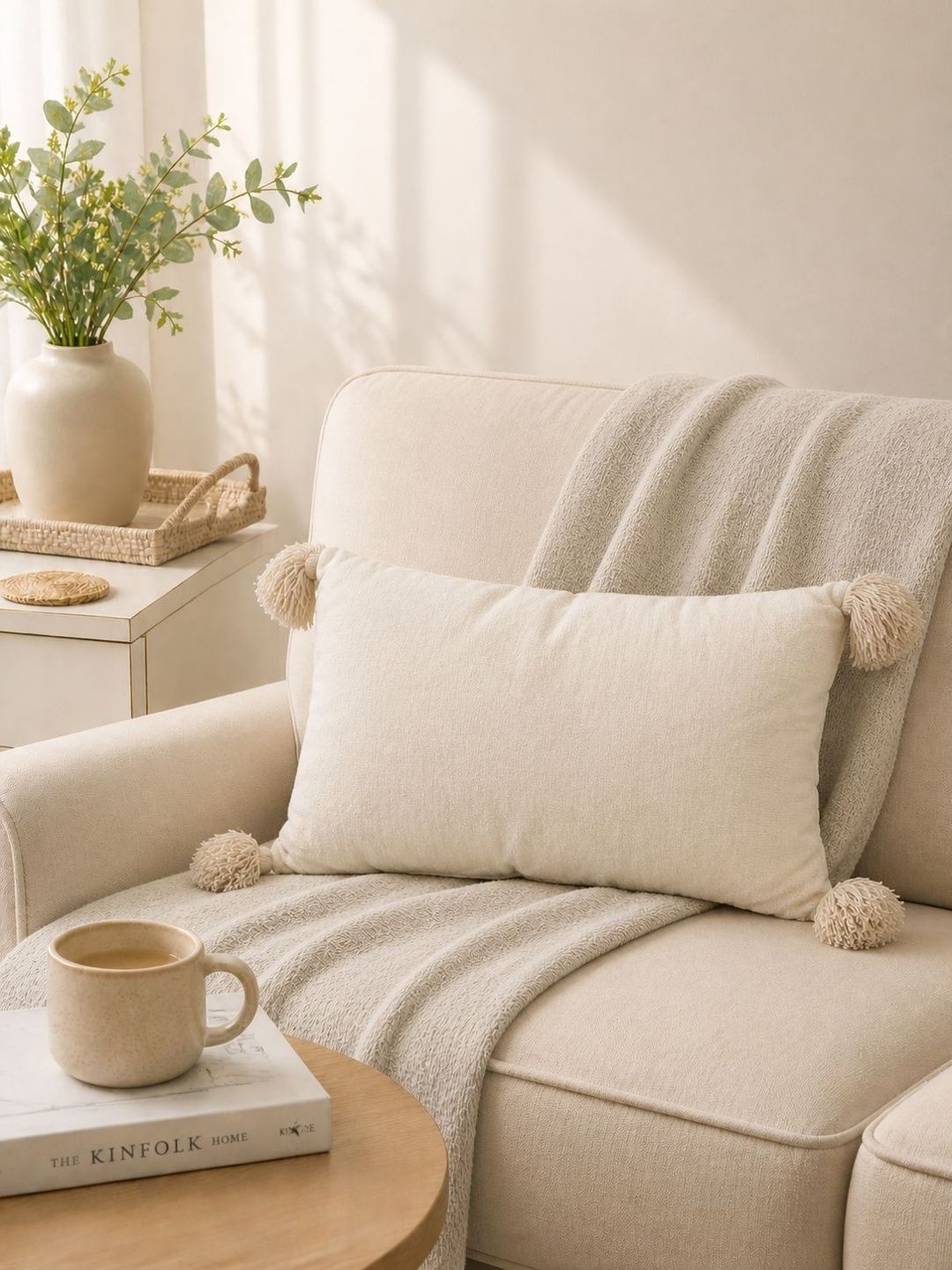 Dhrohar Cream-Coloured Cotton Filled Cotton Sleep Pillow-image-25