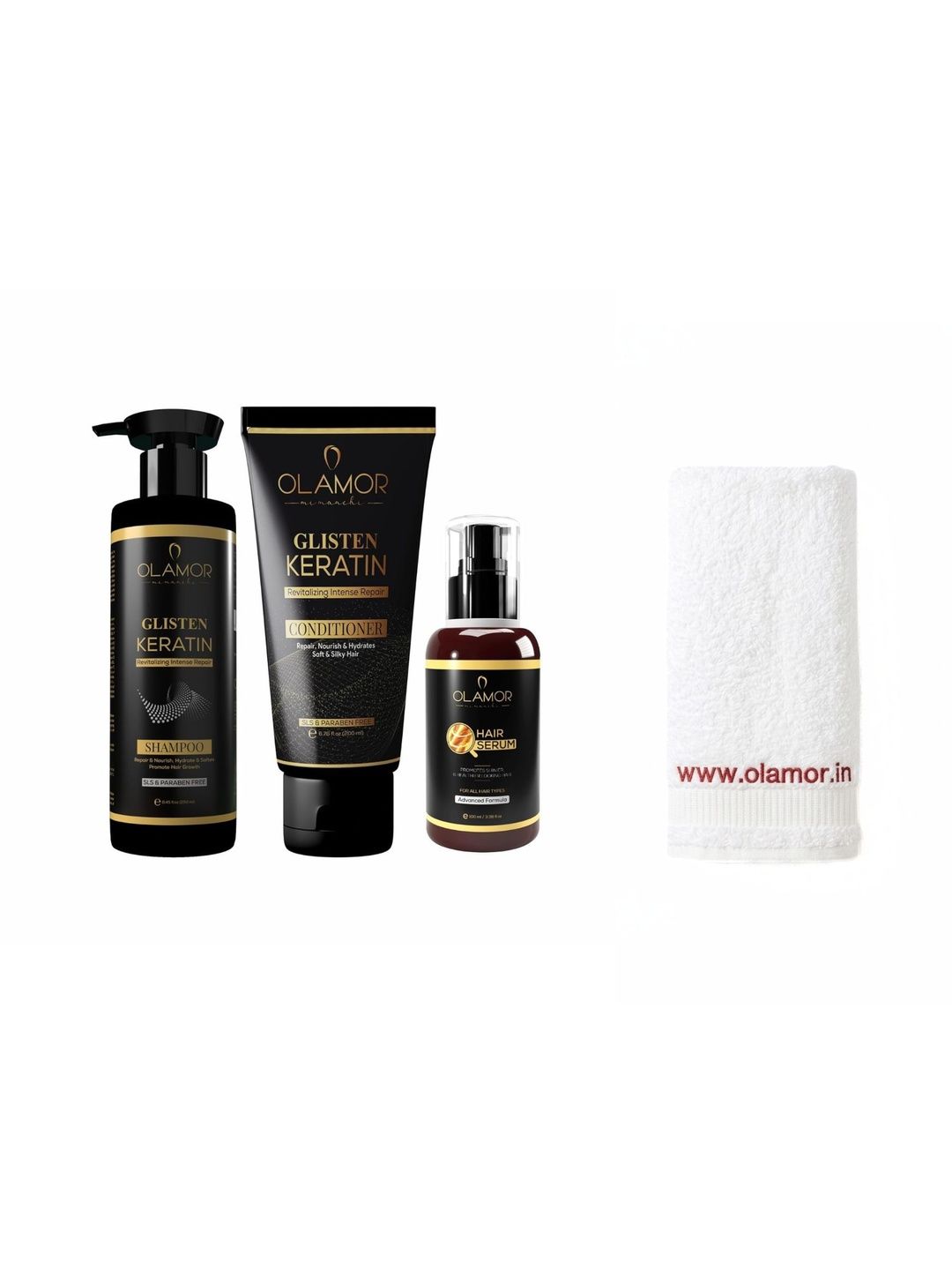 OLAMOR Set Of 3 SLS & Paraben Free Hair Care Combo With Towel-image-39