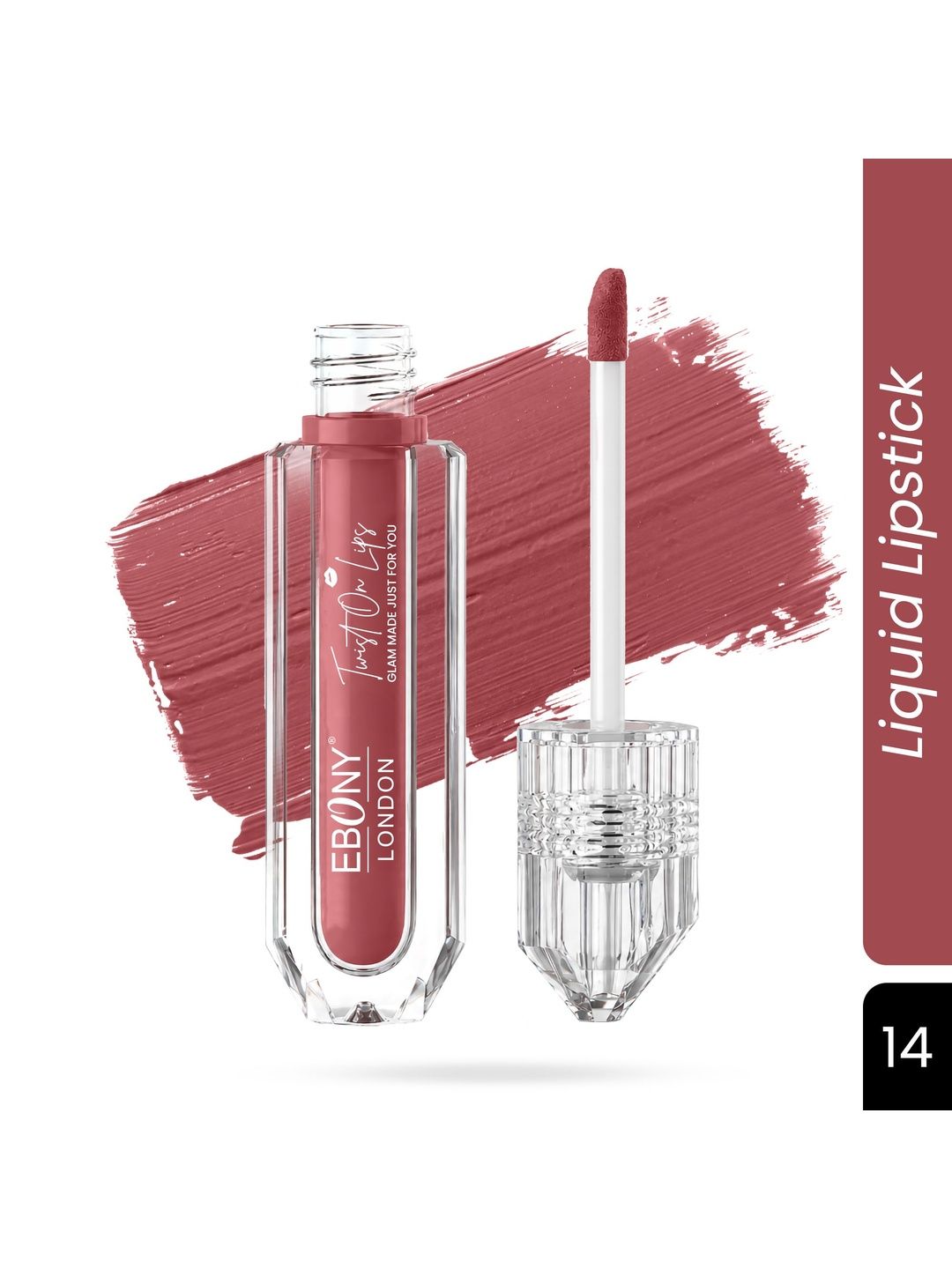 EBONY LONDON Twist On Lips Non Transfer Matte Liquid Lipstick - 5 ml - Shade - 14-picture-46