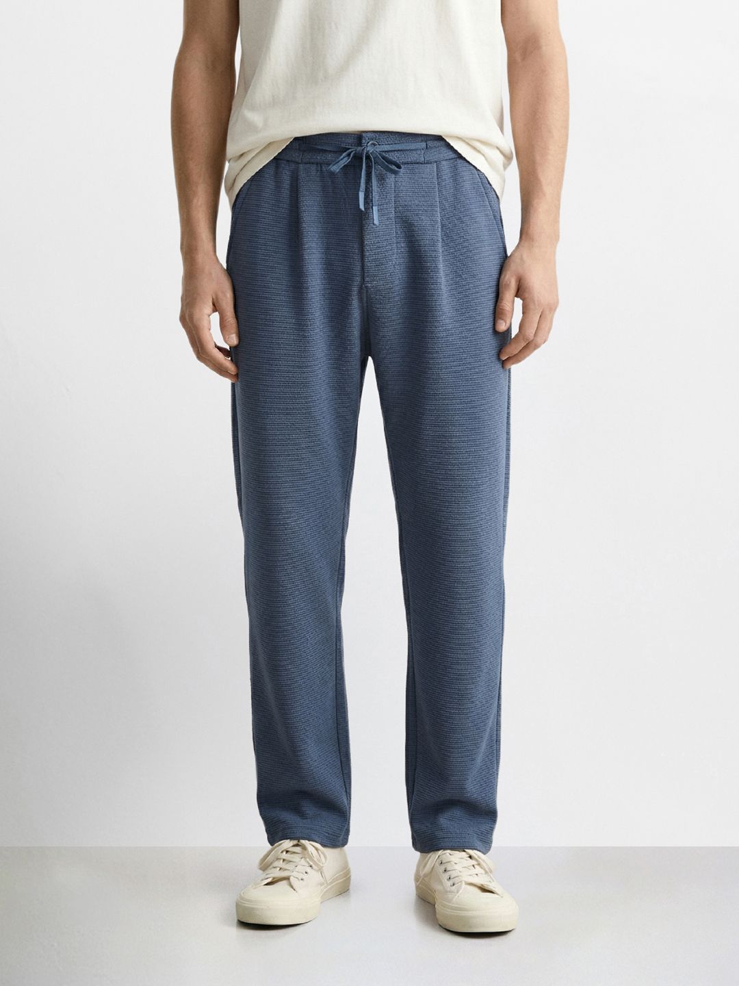 The Indian Garage Co Men Tapered Fit Textured Joggers deal from myntra The Indian Garage Co Men Tapered Fit Textured Joggers deal from myntra