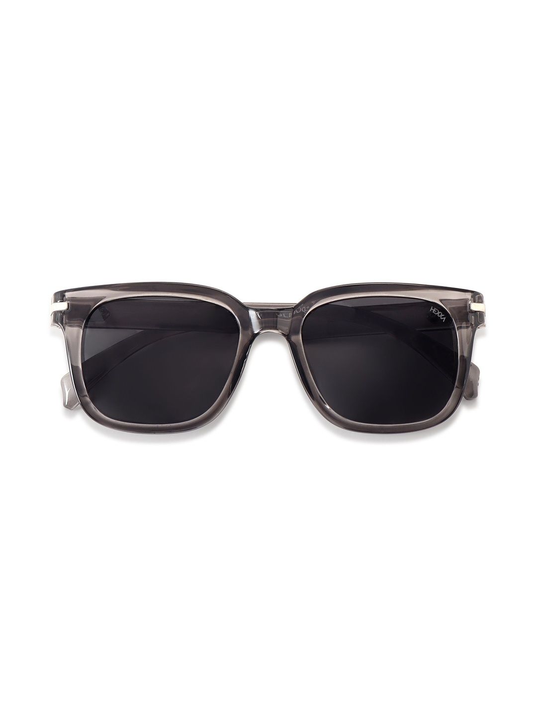HEXXA Unisex Black Lens & Gunmetal-Toned Rectangle Sunglasses with-image-48