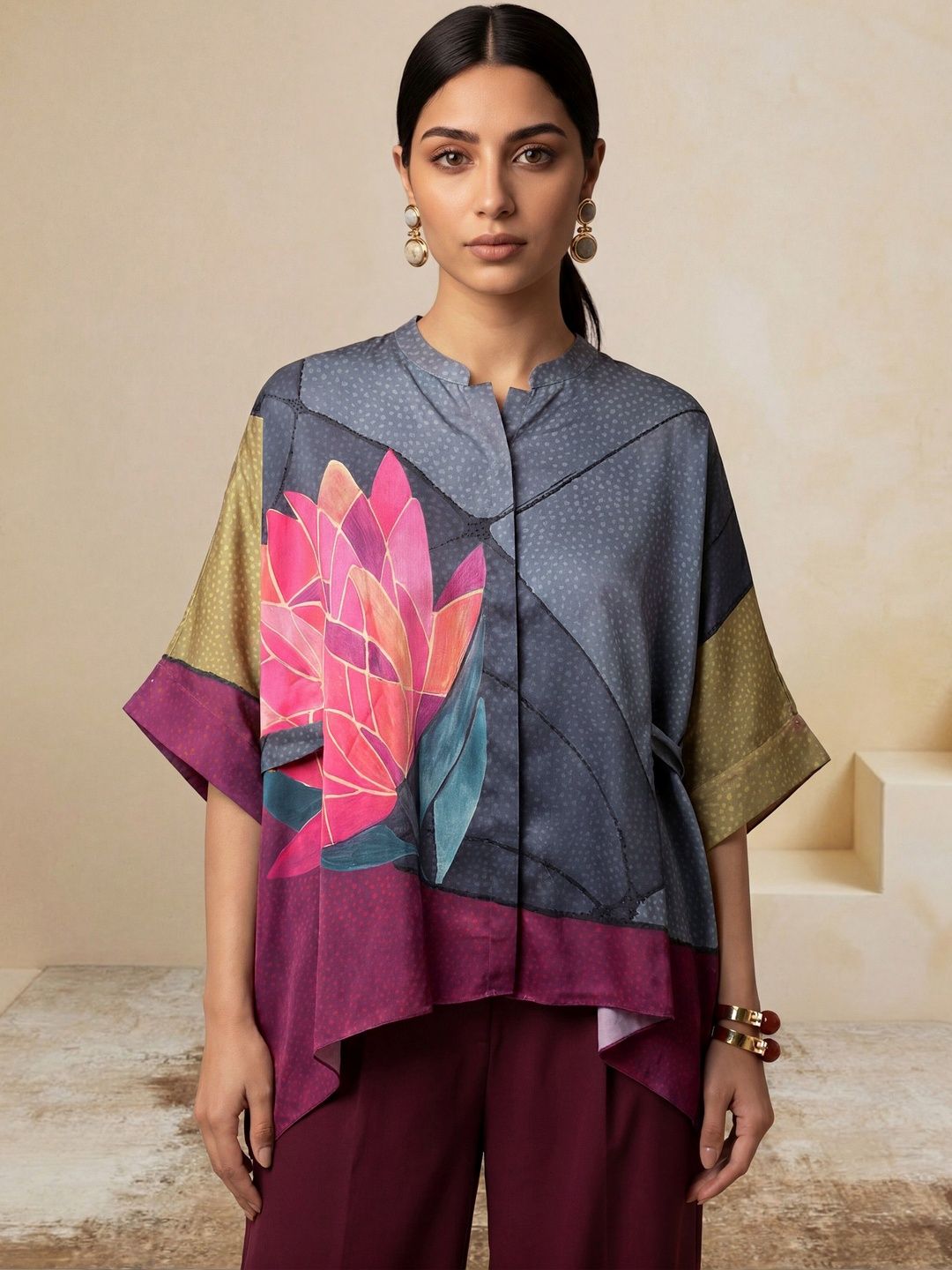Satya Paul Floral Print Kimono Sleeve Top-image-20
