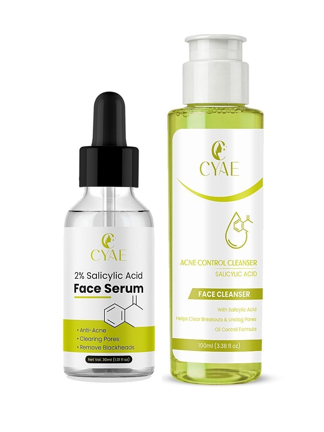 Cyae Set Of 2 2% Salicylic Acid Face Serum - 30 ml & Acne Control Face Cleanser - 100 ml-picture-11