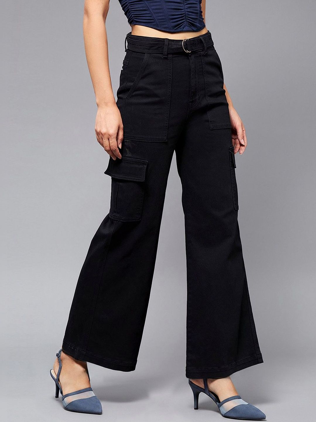 Mast & Harbour Women Wide Leg High-Rise Stretchable Jeans-picture-28