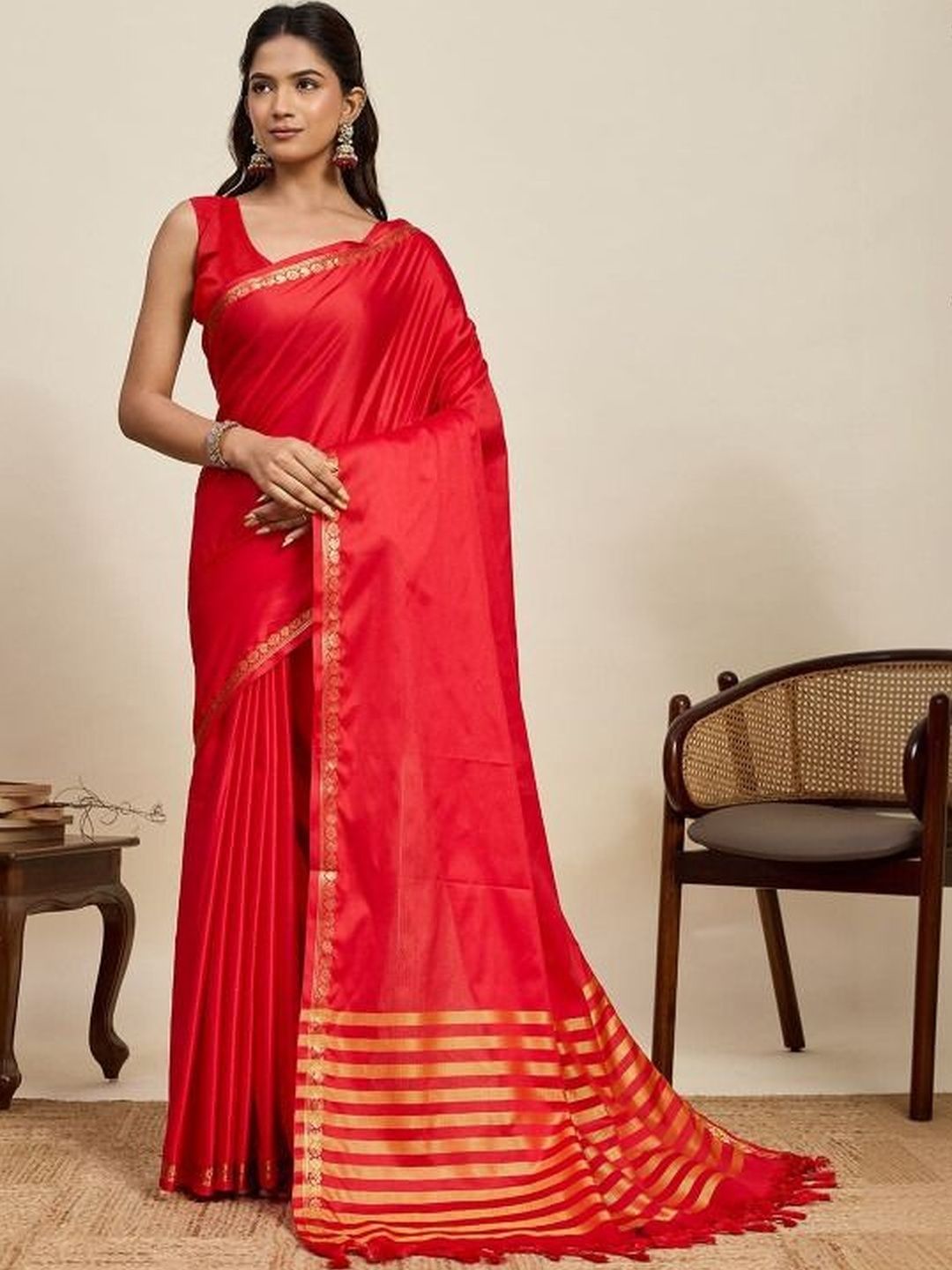 A S CREATION Woven Design Zari Art Silk Kanjeevaram Saree