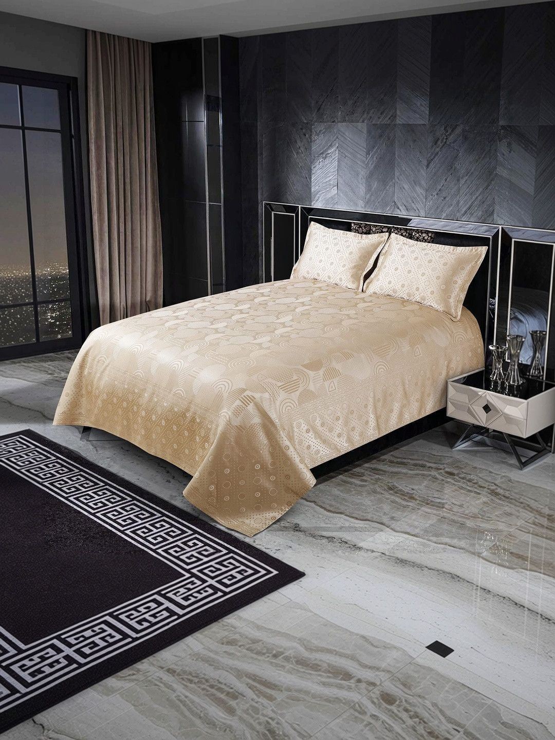 Victor Geometric Double Bed - King Bed Covers-picture-16