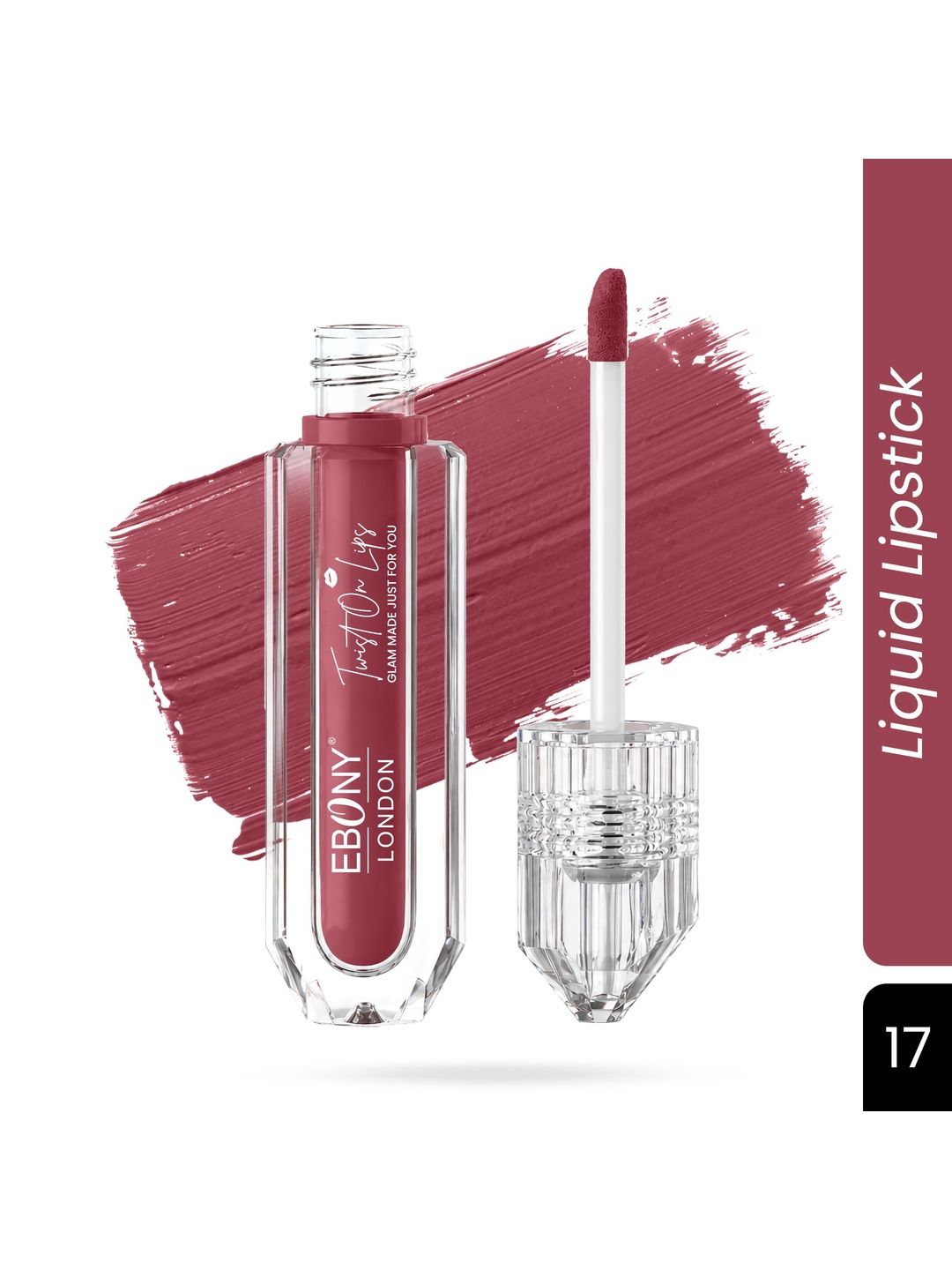EBONY LONDON Twist On Lips Non Transfer Matte Liquid Lipstick - 5 ml - Shade - 17-picture-21