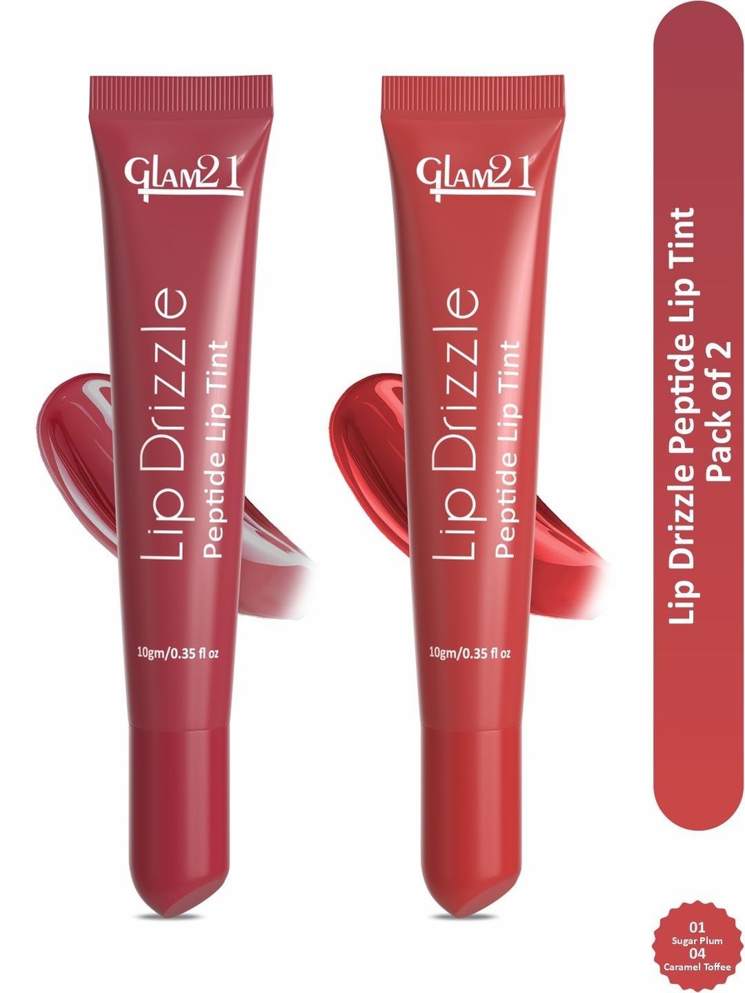 GLAM21 Set Of 2 Lip Drizzle Peptide Lip Tint - Sugar Plum & Caramel Toffee-image-16