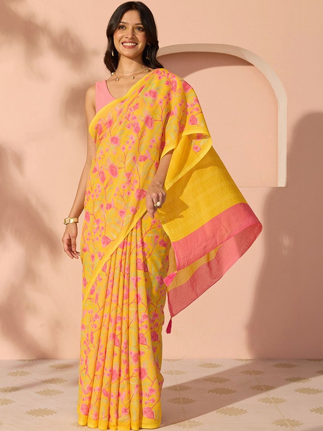 Taneira Floral Pure Cotton Saree-picture-57